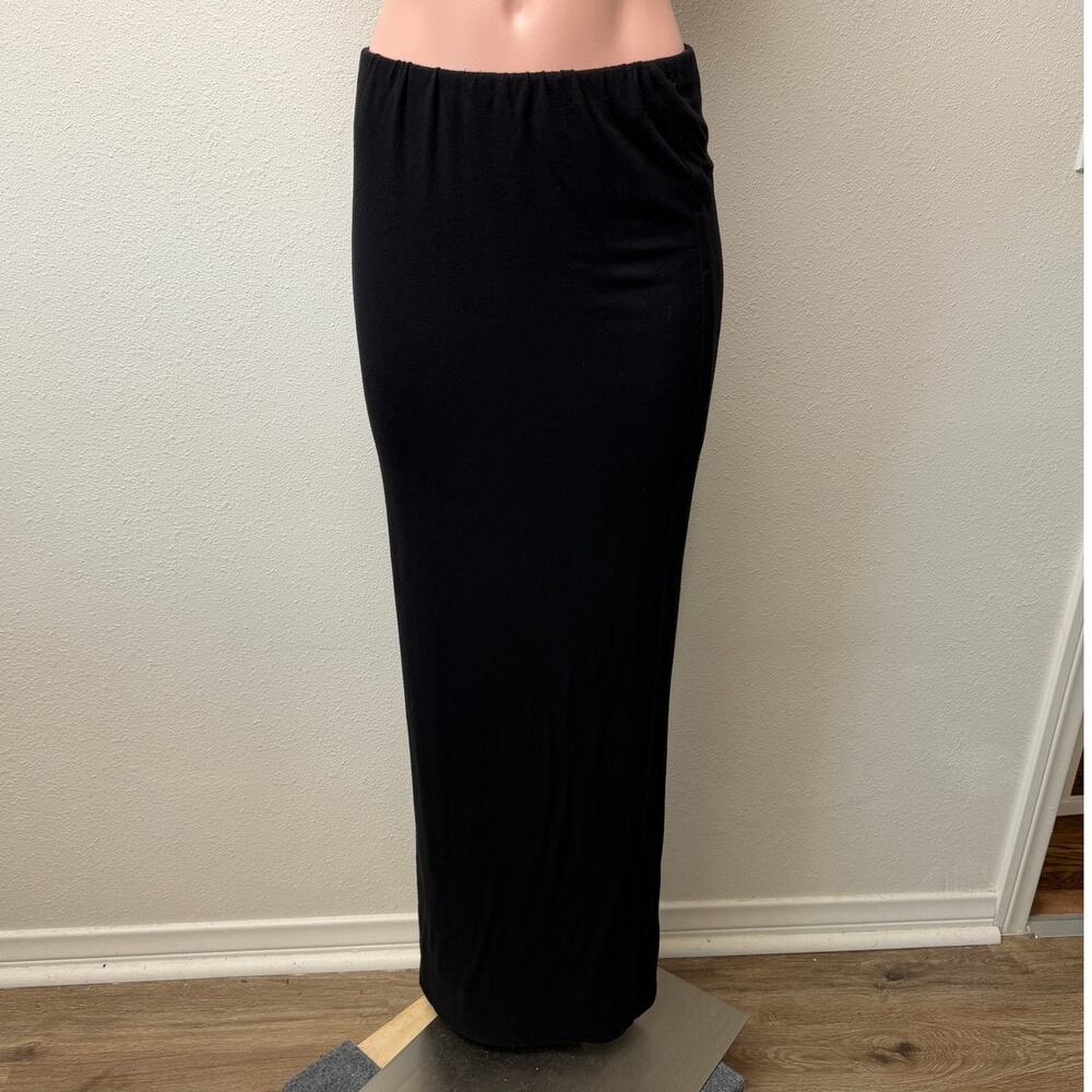 Molly King x BAYSE Black Stretch Column Maxi Skirt Viscose Women's US M
